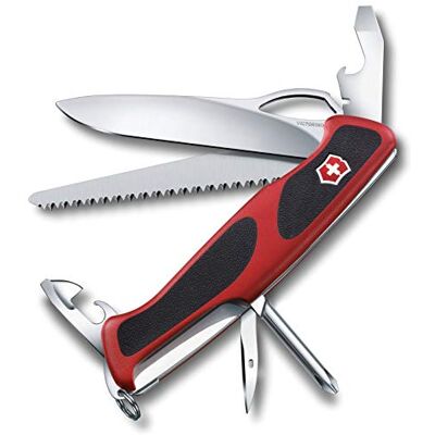 Victorinox Ranger Grip 78 Couteau de Poche Suisse, Multitool, 12 Fonctions, Lame Fixe, Ouverture Une Main, Rouge/Noir - Publicité Victorinox Ranger Grip 78 Couteau de Poche Suisse, Multitool, 12 Fonctions, Lame Fixe, Ouverture Une Main, Rouge/Noir - Publicité