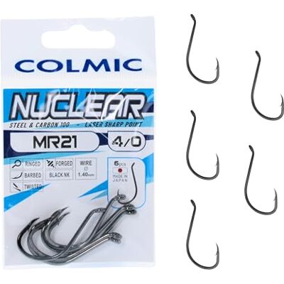 Colmic – Hameçons de pêche MR21 en Acier Carbone Black Nickel – Ringed, Forced, Barb, Twisted – Ultra-résistants pour mer et surfcasting – Produit Officiel Colmic (Taille 4/0-6 pcs) - Publicité Colmic – Hameçons de pêche MR21 en Acier Carbone Black Nickel – Ringed, Forced, Barb, Twisted – Ultra-résistants pour mer et surfcasting – Produit Officiel Colmic (Taille 4/0-6 pcs) - Publicité