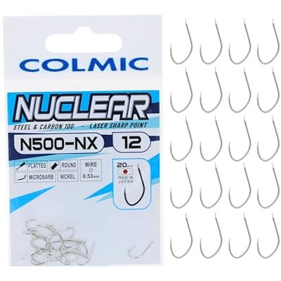Colmic 20 Hameçons de Pêche Nuclear en Acier Carbone N500NX, Finition Nickel – Flatted, Round, Microbarb – Idéals pour Carpes et Gros Poissons Produit Officiel Colmic (12) - Publicité Colmic 20 Hameçons de Pêche Nuclear en Acier Carbone N500NX, Finition Nickel – Flatted, Round, Microbarb – Idéals pour Carpes et Gros Poissons Produit Officiel Colmic (12) - Publicité