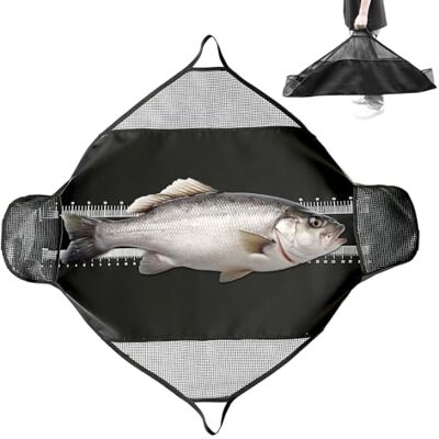 PORFOYO Tapis de décrochage avec mètre ruban, 125 x 50 cm, tapis de décrochage de qualité supérieure, avec poignées, tapis de carpe pour poissons prédateurs, règle de mesure - Publicité PORFOYO Tapis de décrochage avec mètre ruban, 125 x 50 cm, tapis de décrochage de qualité supérieure, avec poignées, tapis de carpe pour poissons prédateurs, règle de mesure - Publicité