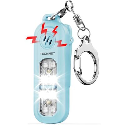 TECKNET Alarme Personnelle Anti Agression 130 DB Alarme personnelle avec lumière stroboscopique SOS, Alarme Rechargeable IPX4, Alarmes de Poche pour Femme,Enfants, Personnes âgées Bleu - Publicité TECKNET Alarme Personnelle Anti Agression 130 DB Alarme personnelle avec lumière stroboscopique SOS, Alarme Rechargeable IPX4, Alarmes de Poche pour Femme,Enfants, Personnes âgées Bleu - Publicité
