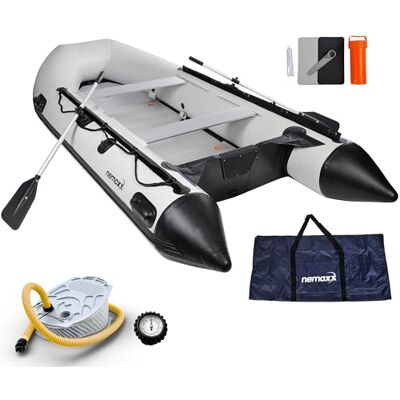 NEMAXX® Bateau pneumatique 380 cm 7 Personnes Fond alu motorisable – pêche - Publicité NEMAXX® Bateau pneumatique 380 cm 7 Personnes Fond alu motorisable – pêche - Publicité