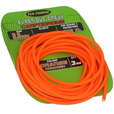 FUN FISHING Elastique Creux 2,8mm Orange 3m - Publicité FUN FISHING Elastique Creux 2,8mm Orange 3m - Publicité