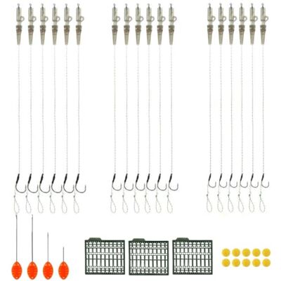 18pcs Hair Rigs de Pêche avec Crochet Taille 2# 4# 6# Divers Attaché à la Main Outil pour Pêche à la Carpe - Publicité 18pcs Hair Rigs de Pêche avec Crochet Taille 2# 4# 6# Divers Attaché à la Main Outil pour Pêche à la Carpe - Publicité