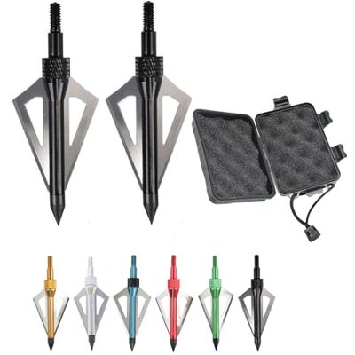 AMEYXGS 12pcs Pointes de Flèches 100 Pointe Broadheads de Grain Tir à l'arc Flèche Conseils Point avec Boîte pour la Pratique de la Chasse au Tir (Noir+boîte) - Publicité AMEYXGS 12pcs Pointes de Flèches 100 Pointe Broadheads de Grain Tir à l'arc Flèche Conseils Point avec Boîte pour la Pratique de la Chasse au Tir (Noir+boîte) - Publicité