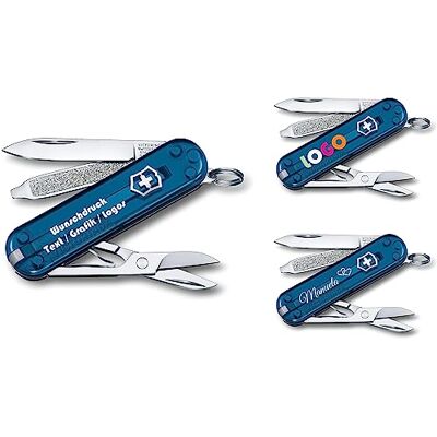 Victorinox Couteau de Poche Classique SD Avec Demande Impression Sur Coque I Cadeau pour Hommes Femmes I Cadeaux Pour Anniversaire I Suisse Personnalisé 7 Fonctions 0.6223 (bleu pétrole transparent) - Publicité Victorinox Couteau de Poche Classique SD Avec Demande Impression Sur Coque I Cadeau pour Hommes Femmes I Cadeaux Pour Anniversaire I Suisse Personnalisé 7 Fonctions 0.6223 (bleu pétrole transparent) - Publicité
