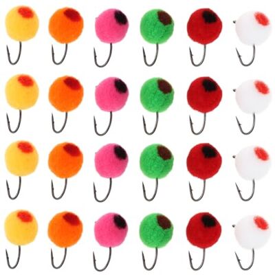 YINETTECH Kit de 24 Mouches de Pêche à La Mouche œuf d'insecte Appât Flottant Tête de Perle en Laiton Leurre pour Saumon Truite Arc-en-Ciel 15 X 6,3 Mm Multicolore - Publicité YINETTECH Kit de 24 Mouches de Pêche à La Mouche œuf d'insecte Appât Flottant Tête de Perle en Laiton Leurre pour Saumon Truite Arc-en-Ciel 15 X 6,3 Mm Multicolore - Publicité