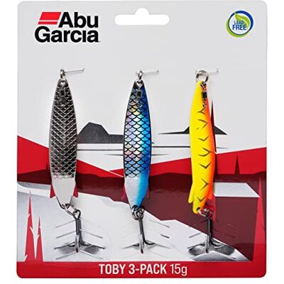 Abu Garcia Toby 3 Pack Leurre de Type Cuillère pour la Pêche des Salmonidés, Saumon, Truite et Truite de Mer - Publicité Abu Garcia Toby 3 Pack Leurre de Type Cuillère pour la Pêche des Salmonidés, Saumon, Truite et Truite de Mer - Publicité