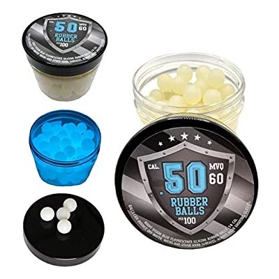 SSR 100 x Blue Night Vision Fluorescent Silicon Rubber Balls Paintballs Glowing in The Dark in 50 Cal. Boules en Caoutchouc rougeoyantes en Bleu foncé - Publicité SSR 100 x Blue Night Vision Fluorescent Silicon Rubber Balls Paintballs Glowing in The Dark in 50 Cal. Boules en Caoutchouc rougeoyantes en Bleu foncé - Publicité