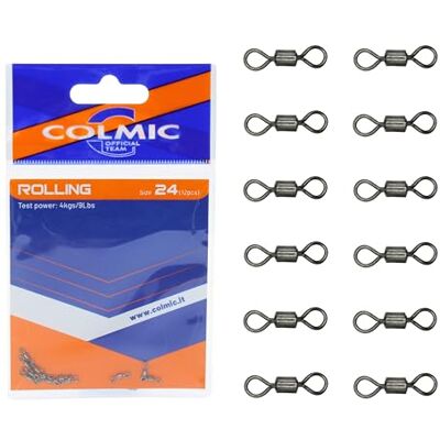 Colmic Rolling – Émerillon Double Anti-vrillage en Acier Inoxydable – Accessoire pour Bas de Ligne – Testé Jusqu’à 60 kg – Tailles 6 à 24 – Produit Officiel (Taille 24-12 pcs) - Publicité Colmic Rolling – Émerillon Double Anti-vrillage en Acier Inoxydable – Accessoire pour Bas de Ligne – Testé Jusqu’à 60 kg – Tailles 6 à 24 – Produit Officiel (Taille 24-12 pcs) - Publicité