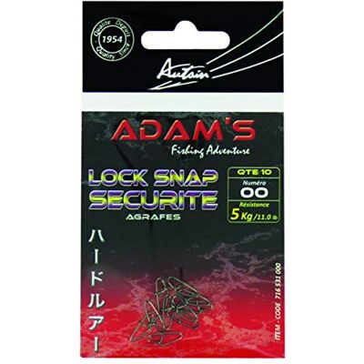 Adams AGRAFE ADAM'S LOCK SNAP SECURITE PAR 10 - Publicité Adams AGRAFE ADAM'S LOCK SNAP SECURITE PAR 10 - Publicité