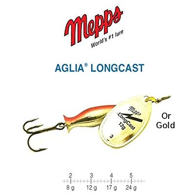 MEPPS AGLIA LONGCAST Noire Argent Or Tigre Tailles 2 3 4 5 8 g Poids 12 g 17 g 24 g (Or (Gold), 3/12 g) - Publicité MEPPS AGLIA LONGCAST Noire Argent Or Tigre Tailles 2 3 4 5 8 g Poids 12 g 17 g 24 g (Or (Gold), 3/12 g) - Publicité