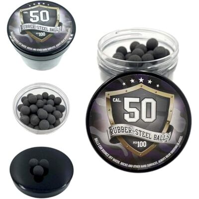 SSR 100 x Premium Quality Hard Mix Rubber Steel Balls Paintballs Reballs 50 Cal. Pistols Home Defense Billes D'acier en Caoutchouc dur Paintball Calibre .50 - Publicité SSR 100 x Premium Quality Hard Mix Rubber Steel Balls Paintballs Reballs 50 Cal. Pistols Home Defense Billes D'acier en Caoutchouc dur Paintball Calibre .50 - Publicité
