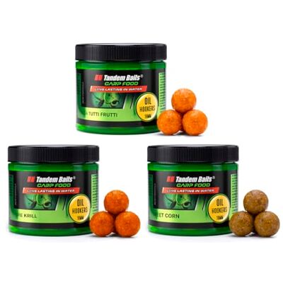 Tandem Baits Set de 3 Carp Food Oil Hookers Flavour Mix no 2, D'appâts pour carpes, Pêche de la Carpe, Peche, Pop-Ups, Bouillette Carpe, Professionnel Accessoires de Pêche Carpe 18mm 120g - Publicité Tandem Baits Set de 3 Carp Food Oil Hookers Flavour Mix no 2, D'appâts pour carpes, Pêche de la Carpe, Peche, Pop-Ups, Bouillette Carpe, Professionnel Accessoires de Pêche Carpe 18mm 120g - Publicité