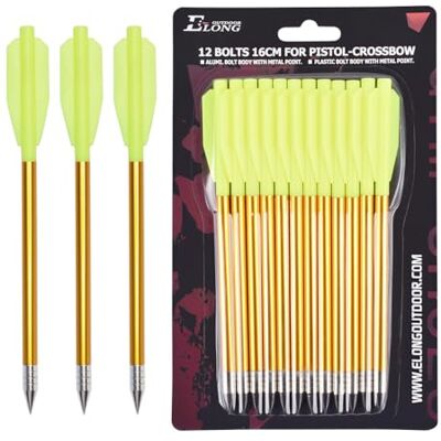 ELONG OUTDOOR Flèche Arbalète Pistolet en Aluminium pour Cible de Fleche arbalete de 50 LB / 80 LB, 6.3" Boulons d'arbalète pour Pratiquer la Cible de tir et la Chasse au Petit gibier (12pcs) - Publicité ELONG OUTDOOR Flèche Arbalète Pistolet en Aluminium pour Cible de Fleche arbalete de 50 LB / 80 LB, 6.3" Boulons d'arbalète pour Pratiquer la Cible de tir et la Chasse au Petit gibier (12pcs) - Publicité