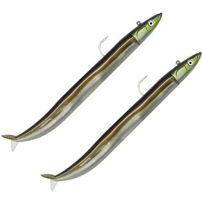 Fiiish Double Combo Off Shore Crazy Sand Eel No.1-10cm 10g Kaki CSE800 - Publicité Fiiish Double Combo Off Shore Crazy Sand Eel No.1-10cm 10g Kaki CSE800 - Publicité