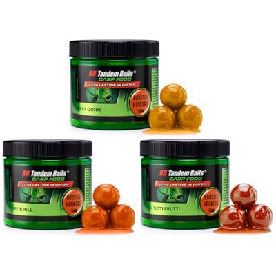 Tandem Baits Set de 3 Carp Food Boosted Hookers Flavour Mix no 2, D'appâts pour carpes, Pêche de la Carpe, Peche, Pop-Ups, Bouillette Carpe, Professionnel Accessoires de Pêche Carpe 18mm 300g - Publicité Tandem Baits Set de 3 Carp Food Boosted Hookers Flavour Mix no 2, D'appâts pour carpes, Pêche de la Carpe, Peche, Pop-Ups, Bouillette Carpe, Professionnel Accessoires de Pêche Carpe 18mm 300g - Publicité