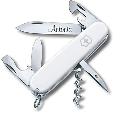 Victorinox Couteau de Poche Spartiate avec Demande Gravure sur Lame I Cadeau pour Hommes Femmes I pour Anniversaire I Suisse Personnalisé avec 12 Fonctions Blanc, 84x23x13mm - Publicité Victorinox Couteau de Poche Spartiate avec Demande Gravure sur Lame I Cadeau pour Hommes Femmes I pour Anniversaire I Suisse Personnalisé avec 12 Fonctions Blanc, 84x23x13mm - Publicité