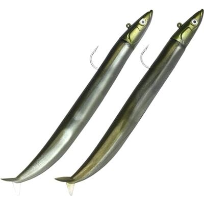 Fiiish Double Combo Off Shore Crazy Sand Eel + Rattle No.4-18cm 35g Kaki CSE529 - Publicité Fiiish Double Combo Off Shore Crazy Sand Eel + Rattle No.4-18cm 35g Kaki CSE529 - Publicité