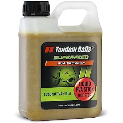 Tandem Baits Attractant Liquide Booster pour Pêche À La Carpe SuperFeed Liquid PVA Stick Booster 1000 ML Vanille Et Noix De Coco - Publicité Tandem Baits Attractant Liquide Booster pour Pêche À La Carpe SuperFeed Liquid PVA Stick Booster 1000 ML Vanille Et Noix De Coco - Publicité