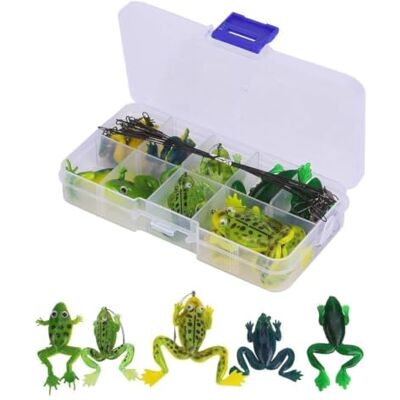 VBESTLIFE Lot de 10 leurres grenouille artificielle avec connecteur anti-morsure - Publicité VBESTLIFE Lot de 10 leurres grenouille artificielle avec connecteur anti-morsure - Publicité