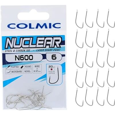 Colmic 20 Hameçons de Pêche Nuclear en Acier Carbone N600, Finition Nickel – Flatted, Round, Microbarb – Idéals pour Truite Produit Officiel Colmic (6) - Publicité Colmic 20 Hameçons de Pêche Nuclear en Acier Carbone N600, Finition Nickel – Flatted, Round, Microbarb – Idéals pour Truite Produit Officiel Colmic (6) - Publicité