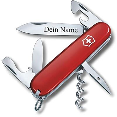 Victorinox Couteau de Poche Spartiate avec Demande Gravure sur Lame I Cadeau pour Hommes Femmes I pour Anniversaire I Suisse Personnalisé avec 12 Fonctions Rouge, 84x23x13mm - Publicité Victorinox Couteau de Poche Spartiate avec Demande Gravure sur Lame I Cadeau pour Hommes Femmes I pour Anniversaire I Suisse Personnalisé avec 12 Fonctions Rouge, 84x23x13mm - Publicité