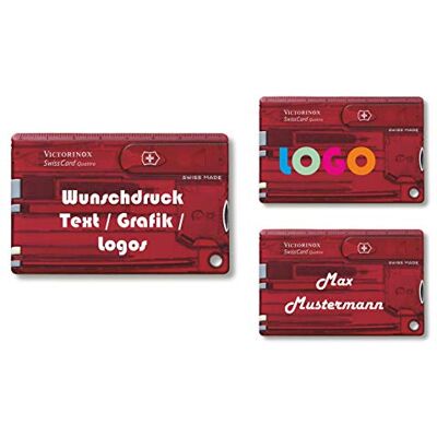 Victorinox Swiss Carte Quattro Avec Demande Impression I Cadeau pour Hommes I Cadeaux Pour Anniversaire I Suisse Couteau de Poche Personnalisé 12 Fonctions 80x55 mm - Publicité Victorinox Swiss Carte Quattro Avec Demande Impression I Cadeau pour Hommes I Cadeaux Pour Anniversaire I Suisse Couteau de Poche Personnalisé 12 Fonctions 80x55 mm - Publicité