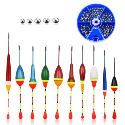 POPAPIE 10 Pièces Flotteur Peche Bouchon Peche avec Plomb de Peche Bouchon de Peche Ovales pour Poissons Communs Truites Poisson Blanc Sandre Anguilles (0.6g/0.8g/1.2g/2.5g/3g/4.5g) - Publicité POPAPIE 10 Pièces Flotteur Peche Bouchon Peche avec Plomb de Peche Bouchon de Peche Ovales pour Poissons Communs Truites Poisson Blanc Sandre Anguilles (0.6g/0.8g/1.2g/2.5g/3g/4.5g) - Publicité