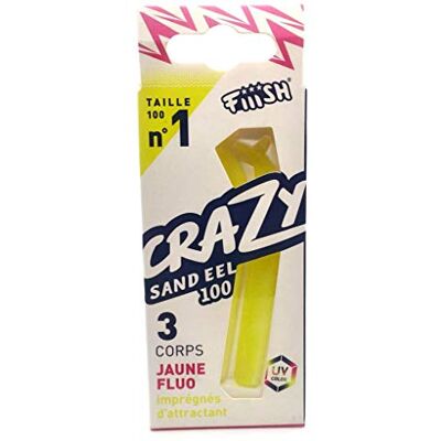 LEURRE FIIISH 3 corps Jaune Fluo CRAZY SAND EEL 100 CSE100 ---ndd - Publicité LEURRE FIIISH 3 corps Jaune Fluo CRAZY SAND EEL 100 CSE100 ---ndd - Publicité