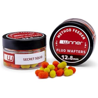 Tandem Baits Method Feeder Fluo Wafters Calmar Secret Appât pour La Pêche à La Carpe 20 g - Publicité Tandem Baits Method Feeder Fluo Wafters Calmar Secret Appât pour La Pêche à La Carpe 20 g - Publicité