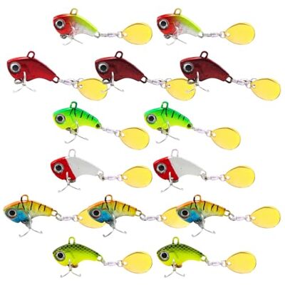PORFOYO Lot de 14 leurres de pêche Leurres de pêche Jig Spinner Appâts artificiels pour truite Spinnerbait Pour perche, brochet, sandre, poisson-chat, chevesne - Publicité PORFOYO Lot de 14 leurres de pêche Leurres de pêche Jig Spinner Appâts artificiels pour truite Spinnerbait Pour perche, brochet, sandre, poisson-chat, chevesne - Publicité