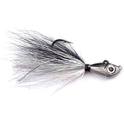Mustad Big Eye Bucktail Noir/argenté 85 g - Publicité Mustad Big Eye Bucktail Noir/argenté 85 g - Publicité