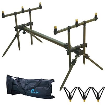 Croch Carpa Pesca Goal Post Pod Rod Con Bank Sticks, Rod Rests e Carry Case - Publicité Croch Carpa Pesca Goal Post Pod Rod Con Bank Sticks, Rod Rests e Carry Case - Publicité