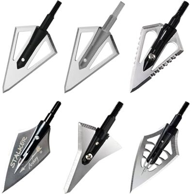 ZSHJGJR Broadheads Pointes De Chasse Vissables 100 125 Grains/Têtes De Flèches en Acier pour Arc À Poulies Et Recurve/Lot De 6 / Argent Noir/Accessoires Tir 3D Et Plein Air (Type 2) - Publicité ZSHJGJR Broadheads Pointes De Chasse Vissables 100 125 Grains/Têtes De Flèches en Acier pour Arc À Poulies Et Recurve/Lot De 6 / Argent Noir/Accessoires Tir 3D Et Plein Air (Type 2) - Publicité