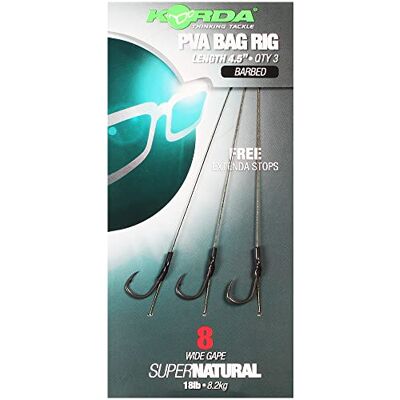 Korda - Solidz PVA Wide Gape Rig - Size 8 - Barbed - Rig - Publicité Korda - Solidz PVA Wide Gape Rig - Size 8 - Barbed - Rig - Publicité
