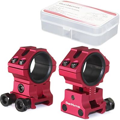 WestHunter Optics Adjustable Height Picatinny Scope Rings, 1 inch 30 mm Precision Scope Mount Red - Publicité WestHunter Optics Adjustable Height Picatinny Scope Rings, 1 inch 30 mm Precision Scope Mount Red - Publicité