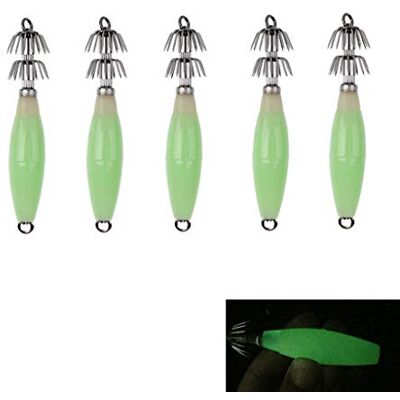 Milepetus Milepet-uk 10 cm/3.9incs Noctilucent Squid Crochet Parapluie Mer Pêche Fluorescent Squid Octopus seiche Jig Leurre de pêche, 5/Lot - Publicité Milepetus Milepet-uk 10 cm/3.9incs Noctilucent Squid Crochet Parapluie Mer Pêche Fluorescent Squid Octopus seiche Jig Leurre de pêche, 5/Lot - Publicité