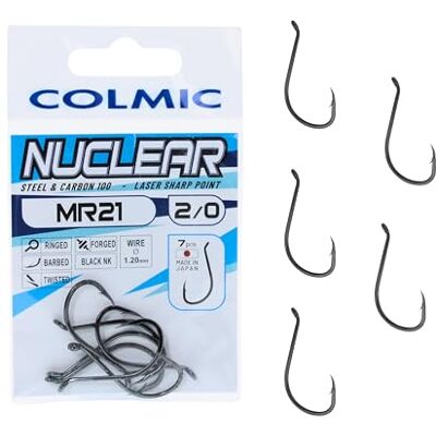 Colmic – Hameçons de pêche MR21 en Acier Carbone Black Nickel – Ringed, Forced, Barb, Twisted – Ultra-résistants pour mer et surfcasting – Produit Officiel Colmic (Taille 2/0-7 pcs) - Publicité Colmic – Hameçons de pêche MR21 en Acier Carbone Black Nickel – Ringed, Forced, Barb, Twisted – Ultra-résistants pour mer et surfcasting – Produit Officiel Colmic (Taille 2/0-7 pcs) - Publicité