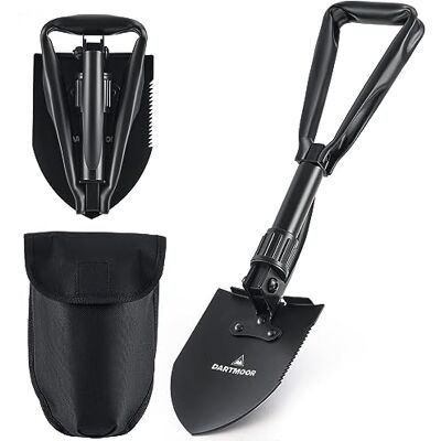 DARTMOOR Pelle Pliante Multifonction en Acier au Carbone avec Sac en Nylon pour Survie, Camping et Jardin, Noir - Publicité DARTMOOR Pelle Pliante Multifonction en Acier au Carbone avec Sac en Nylon pour Survie, Camping et Jardin, Noir - Publicité