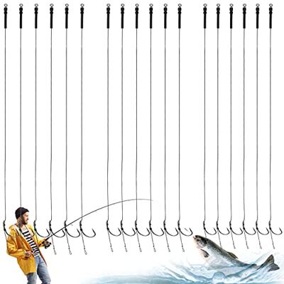 GZLCEU 18 Pcs Hameçon Pêche, Acier Inoxydable Crochet Carpe avec Bas de Ligne pour Eau Douce et Eau Salée Materiel Accessoire 6# 8# 10# - Publicité GZLCEU 18 Pcs Hameçon Pêche, Acier Inoxydable Crochet Carpe avec Bas de Ligne pour Eau Douce et Eau Salée Materiel Accessoire 6# 8# 10# - Publicité