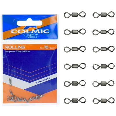 Colmic Rolling – Émerillon Double Anti-vrillage en Acier Inoxydable – Accessoire pour Bas de Ligne – Testé Jusqu’à 60 kg – Tailles 6 à 24 – Produit Officiel (Taille 16-12 pcs) - Publicité Colmic Rolling – Émerillon Double Anti-vrillage en Acier Inoxydable – Accessoire pour Bas de Ligne – Testé Jusqu’à 60 kg – Tailles 6 à 24 – Produit Officiel (Taille 16-12 pcs) - Publicité