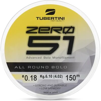 Tubertini Monofilament de pêche zéro 51 ALL ROUND BOLO Couleur Light Blue – Haute élasticité et résistance – Faible absorption d'eau – 150 m – 300 m – 1000 m – du diamètre Ø 0,12 au diamètre Ø 0,30 - Publicité Tubertini Monofilament de pêche zéro 51 ALL ROUND BOLO Couleur Light Blue – Haute élasticité et résistance – Faible absorption d'eau – 150 m – 300 m – 1000 m – du diamètre Ø 0,12 au diamètre Ø 0,30 - Publicité