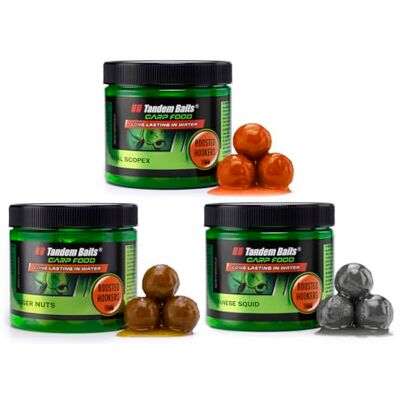 Tandem Baits Set de 3 Carp Food Boosted Hookers Flavour Mix no 3, D'appâts pour carpes, Pêche de la Carpe, Peche, Pop-Ups, Bouillette Carpe, Professionnel Accessoires de Pêche Carpe 18mm 300g - Publicité Tandem Baits Set de 3 Carp Food Boosted Hookers Flavour Mix no 3, D'appâts pour carpes, Pêche de la Carpe, Peche, Pop-Ups, Bouillette Carpe, Professionnel Accessoires de Pêche Carpe 18mm 300g - Publicité