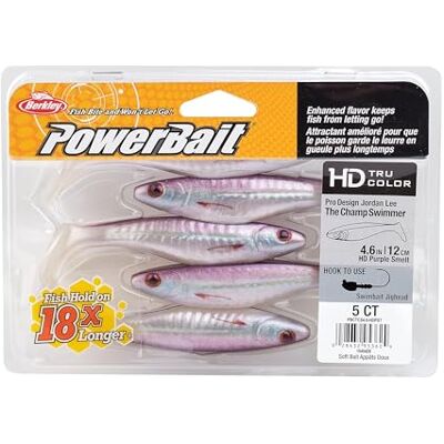 Berkley Powerbait The Champ Swimmer Lot de 5 appâts Souples pour la pêche Violet HD 11,7 cm - Publicité Berkley Powerbait The Champ Swimmer Lot de 5 appâts Souples pour la pêche Violet HD 11,7 cm - Publicité