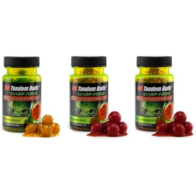 Tandem Baits Set de 3 Carp Food Mini Boosted Hookers Flavour Mix Fruit, D'appâts pour carpes, Pêche de la Carpe, Peche, Pop-Ups, Bouillette Carpe, Professionnel Accessoires de Pêche Carpe 12mm 50g - Publicité Tandem Baits Set de 3 Carp Food Mini Boosted Hookers Flavour Mix Fruit, D'appâts pour carpes, Pêche de la Carpe, Peche, Pop-Ups, Bouillette Carpe, Professionnel Accessoires de Pêche Carpe 12mm 50g - Publicité