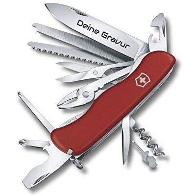 Victorinox Couteau de Poche Work Champ Avec Demande Gravure Sur Lame I Cadeau pour Hommes Femmes I Pour Anniversaire I Suisse Personnalisé Avec 21 Fonctions 0.8564 - Publicité Victorinox Couteau de Poche Work Champ Avec Demande Gravure Sur Lame I Cadeau pour Hommes Femmes I Pour Anniversaire I Suisse Personnalisé Avec 21 Fonctions 0.8564 - Publicité