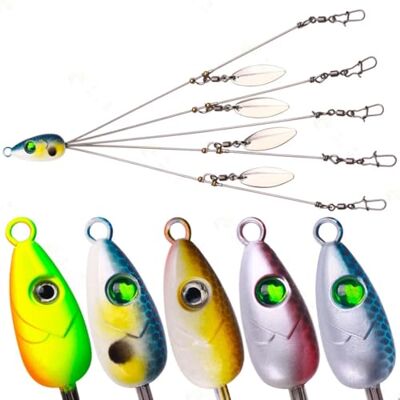 Kalttoy Lot de 5 bas de ligne de pêche avec parapluie - Publicité Kalttoy Lot de 5 bas de ligne de pêche avec parapluie - Publicité