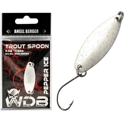 Angel-Berger Wild Devil Baits Trout Spoon Mini cuillère pour pêche à la truite (glace poivrée, 3,5 cm/2,5 g) - Publicité Angel-Berger Wild Devil Baits Trout Spoon Mini cuillère pour pêche à la truite (glace poivrée, 3,5 cm/2,5 g) - Publicité