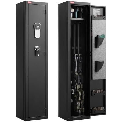 VEVOR Armoire à Fusils, Coffre-Fort pour Armes à Feu en Acier Laminé à Froid Haute Résistance, Déverrouillé par Empreintes Digitales et Clés, avec LED, pour Armes Longues Pistolets, Assemblage Requis - Publicité VEVOR Armoire à Fusils, Coffre-Fort pour Armes à Feu en Acier Laminé à Froid Haute Résistance, Déverrouillé par Empreintes Digitales et Clés, avec LED, pour Armes Longues Pistolets, Assemblage Requis - Publicité